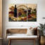 Ensemble de 3 bouteilles de vin sur toile Tuscan Evening-362147195
