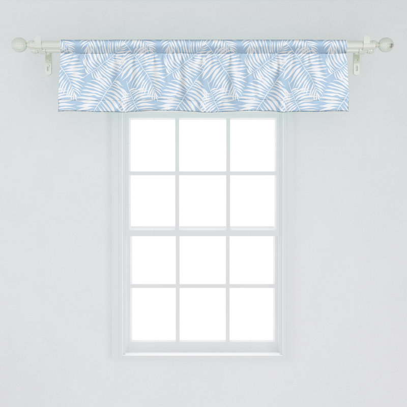 Cantonnière Conray, Bleu ciel pâle / blanc, L 54 po x L 12 po