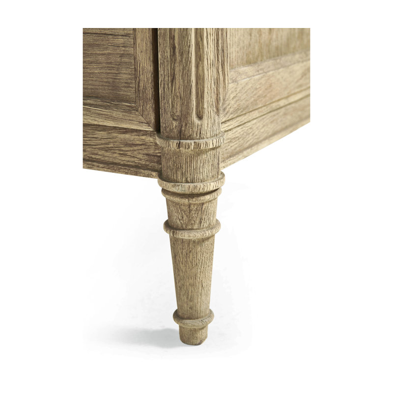 Kalpa Louis XVI 3 - Drawer Solid Wood Dresser, Stripped Brown Chestnut