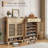 Wooden Shoe Storage Cabinet For Entryway, Freestanding Organizer With Doors, Enclosed Shoe Dresser Narrow Slim Shoes Rack With 2 Drawers For Foyer, Hallway, Front Door-2100397799
