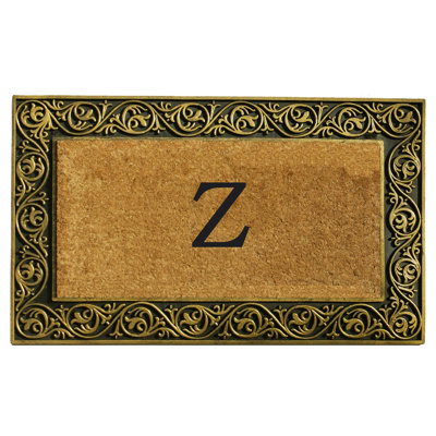 Tapis d'extérieur antidérapant Conteh Prestige Monogram 30 po x 18 po