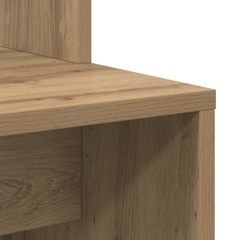 Computer Desk Solid Wood, MDF Compact, Artisan Oak