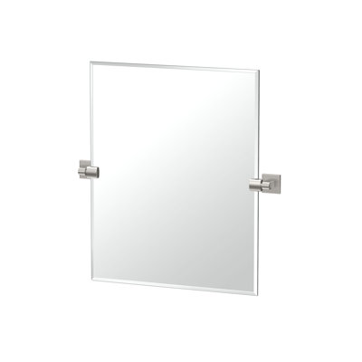 Mode Frameless Rectangle Mirror | Wall Mounted Bathroom Vanity Mirror | Beveled and Pivoting Wall Mirror