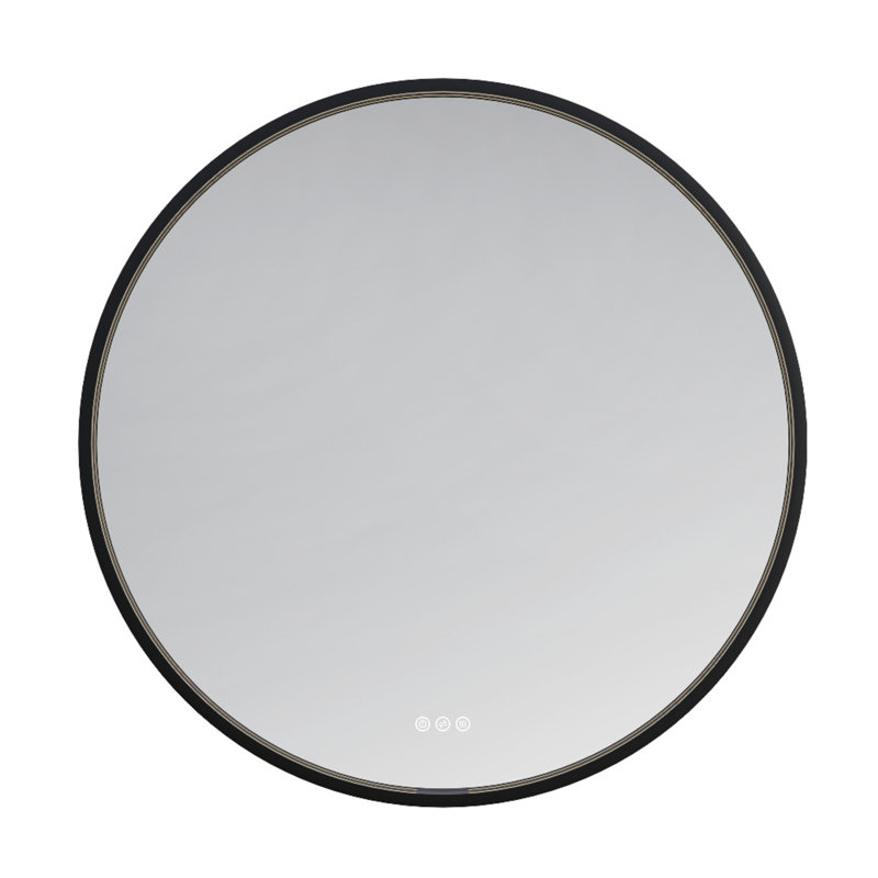 Kingston Brass Aurora 36-Inch Round LED Bathroom Mirror, Front and Back Light, Dimmable Touch Sensor Mirror, 35.44" x 35.44"