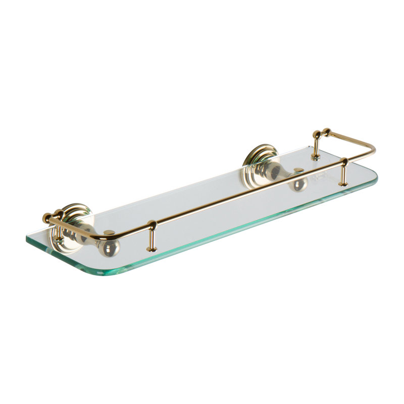 Chelsea Gallery Rail Shelf, Polished Brass, 2.6" H x 18" W x 5.6" D
