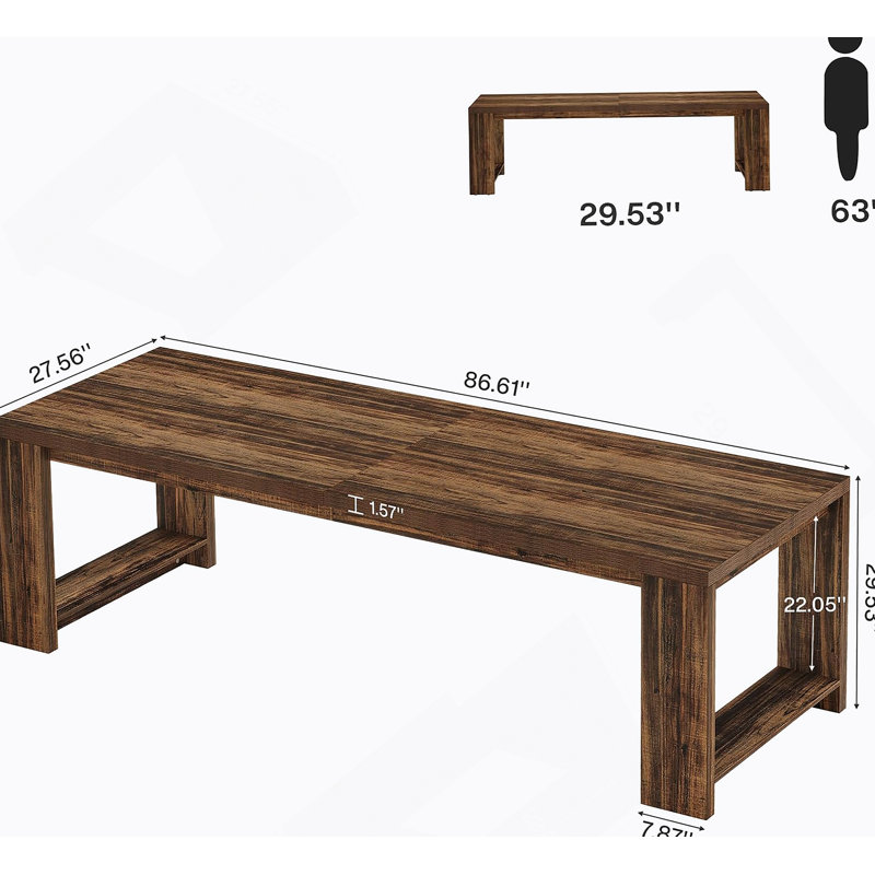 Elegant Kitchen Table,Extra-Longdining Table,Chic 2-Person Desk,Conference Table