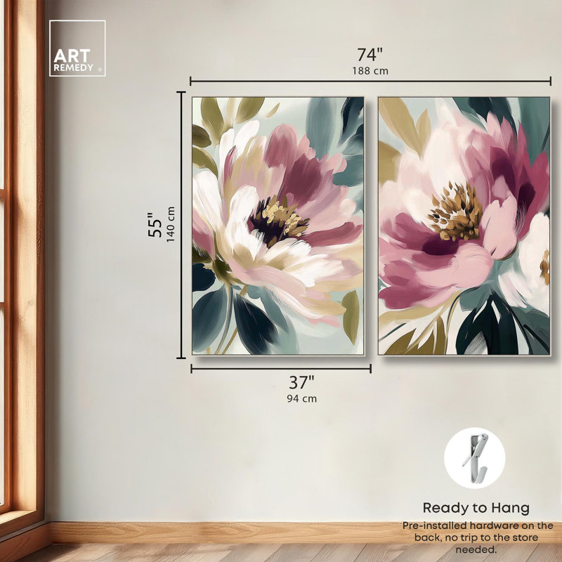 "Blossom in Light" par Art Remedy, H 54 po x l 36 po, Encadrement argenté