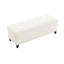Banc de rangement beige avec charnière de fermeture de 47,5 po, tissu confortable au toucher, clous argentés, pour dortoir, tabouret de coiffeuse, bouton, beige, literie, livres, fenêtre