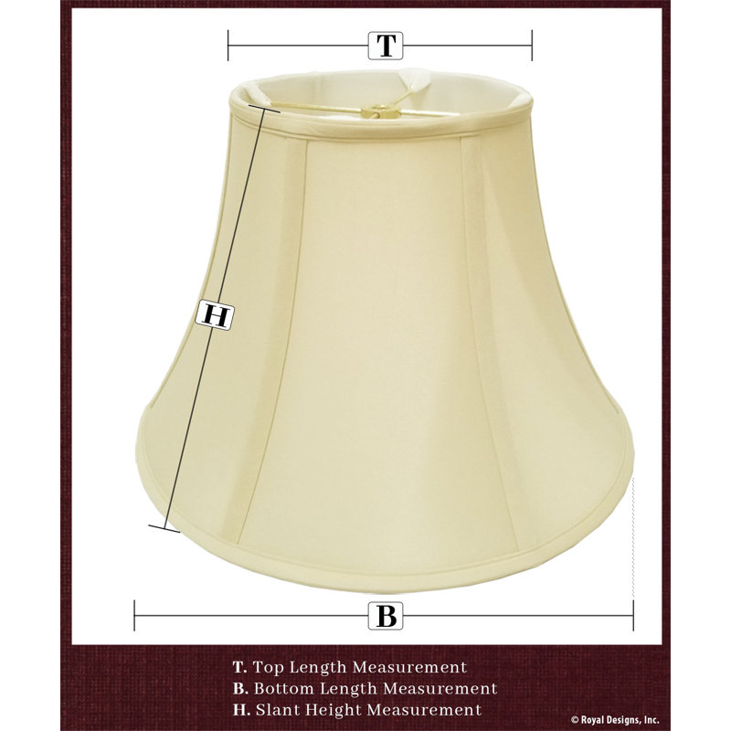 Abat-jour ovale inversé en soie / cloche de shantung (araignée), H 11,75 po x l 17 po x P 17 po, Beige