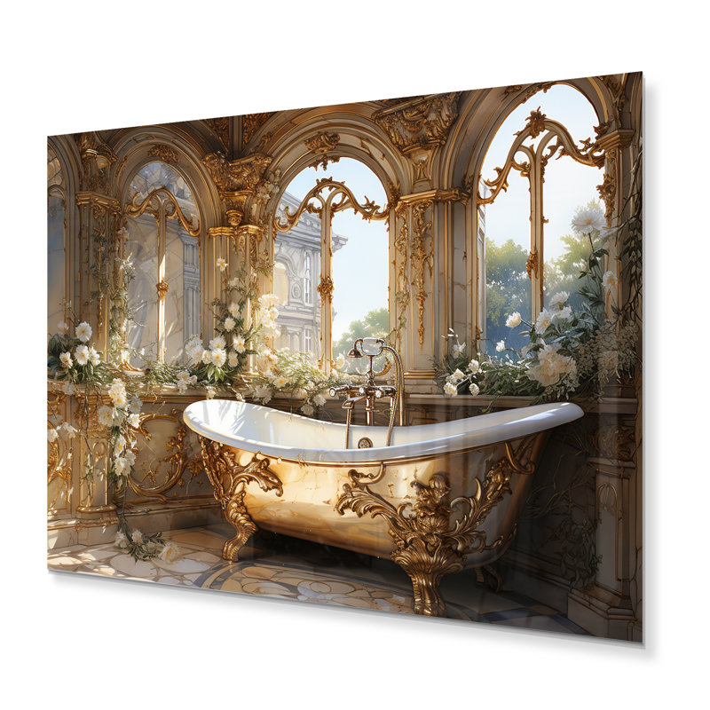 Décoration murale en métal pour salle de bain Golden Luxe III, H 24 po x l 32 po