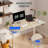 Ergonomic Home Office Height Adjustable Standing Desk Whole-Piece Desktop with Hooks-2078301885-2023475867