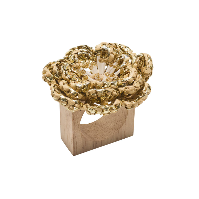 Pareo Napkin Ring, Natural/Gold