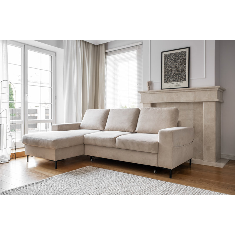 Lofty Lilly 4 seater Corner Sofa Bed, Left Hand Facing, Beige