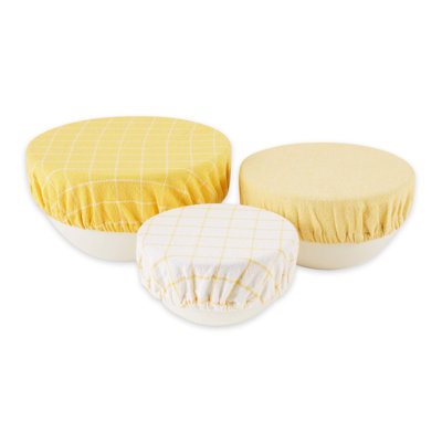 Design Imports Reusable Cotton Dish Covers Set/3, Clover