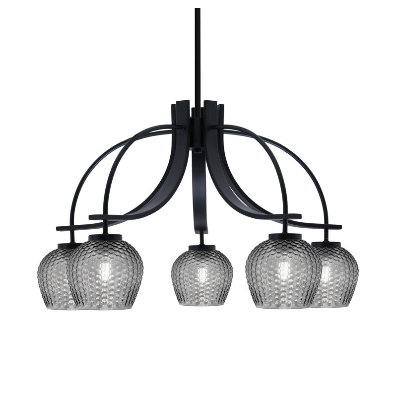 Lustre Cavella Light, H 17 po x l 27,75 po x P 27,75 po, 5, Noir mat