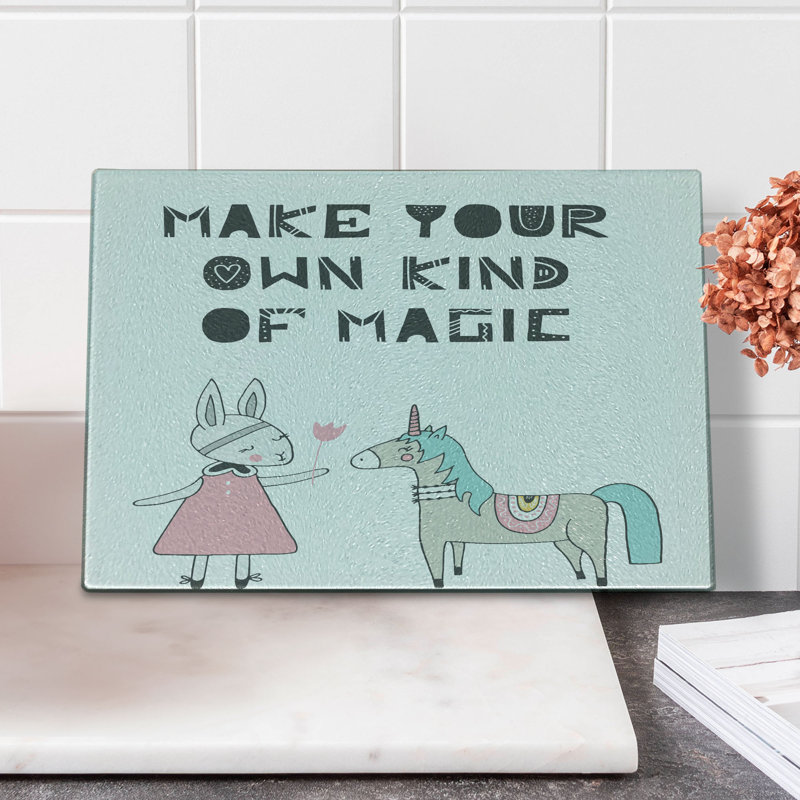 Multicolore lapin en verre trempé Ambesonne
