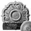 Médaillon de plafond Endurathane Deria, DE 20 1/4 po x P 1 1/2 po (pour auvents jusqu'à 6 po), finition platine peinte à la main-28580089