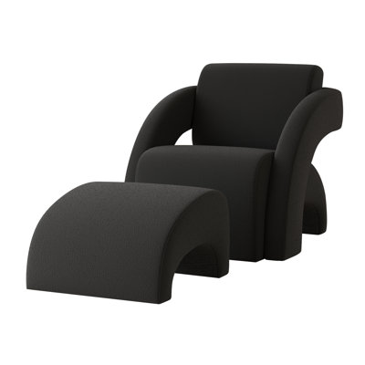 Upholstered Armchair With Ottoman