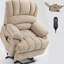 Fauteuil inclinable électrique en chenille de 23 po de large et à dossier haut avec massage par vibration à 8 points et chauffage lombaire-1814671074