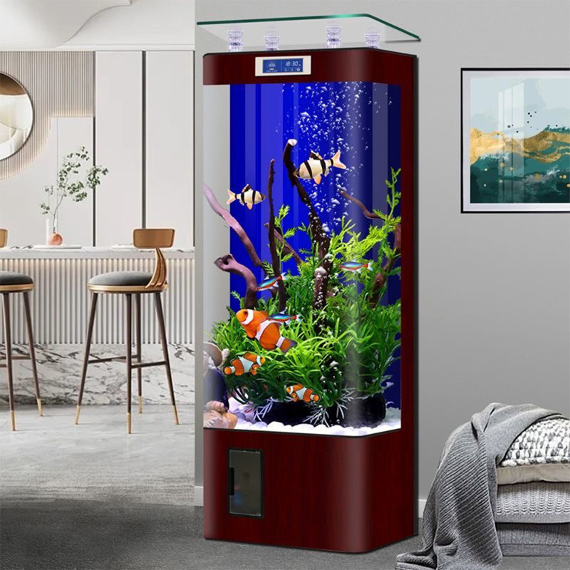 Aquarium moderne en bois massif 30 à 35 gallons Eco, Brun noisette, 35 gallons (H 54,49 po x l 19,69 po x P 15,75 po)