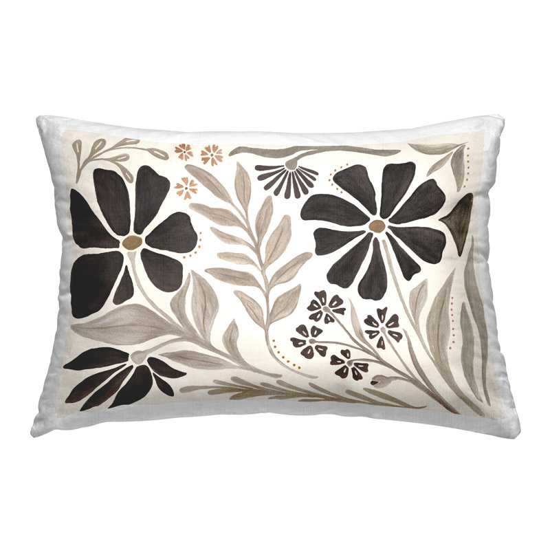 Coussin décoratif moderne à motif de pétales Boho par Veronique Charron