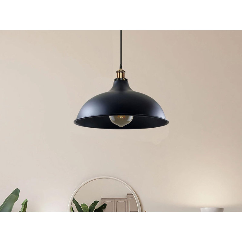 Grand abat-jour suspendu en métal 36 cm - Abat-jour de plafond moderne avec finition intérieure de même couleur, abat-jour de remplacement facile à installer pour îlot de cuisine, chambre à coucher et salon