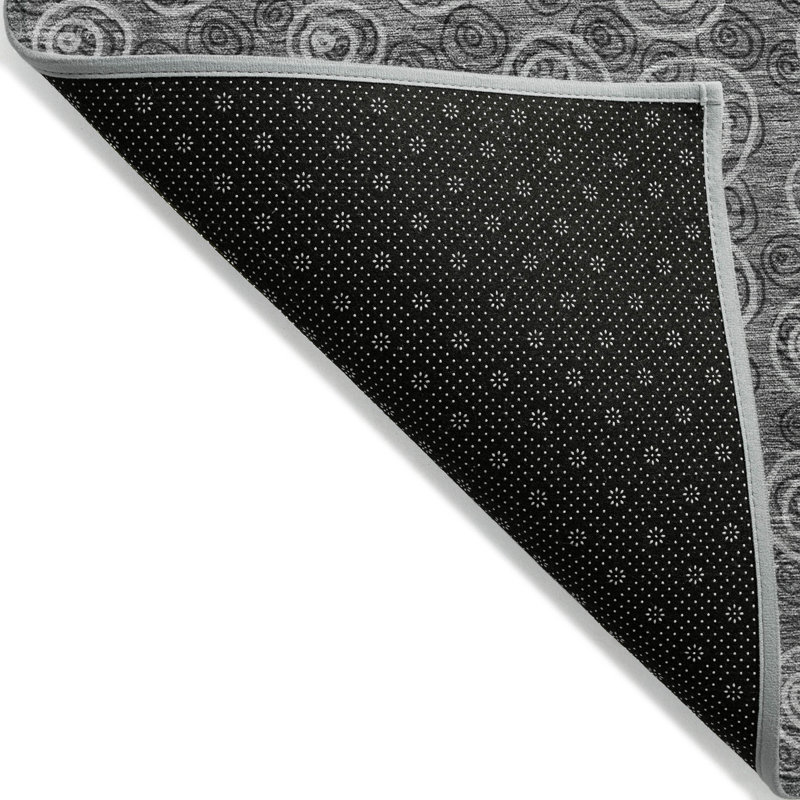 Tapis extérieur lavable gris anthracite et argenté 5 pi x 8 pi