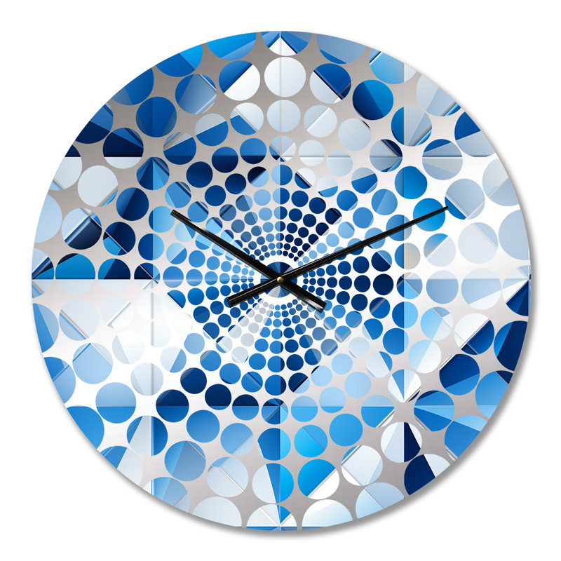 Contemporary Cobalt Tessellations Geometric - Horloge murale géométrique, Petit
