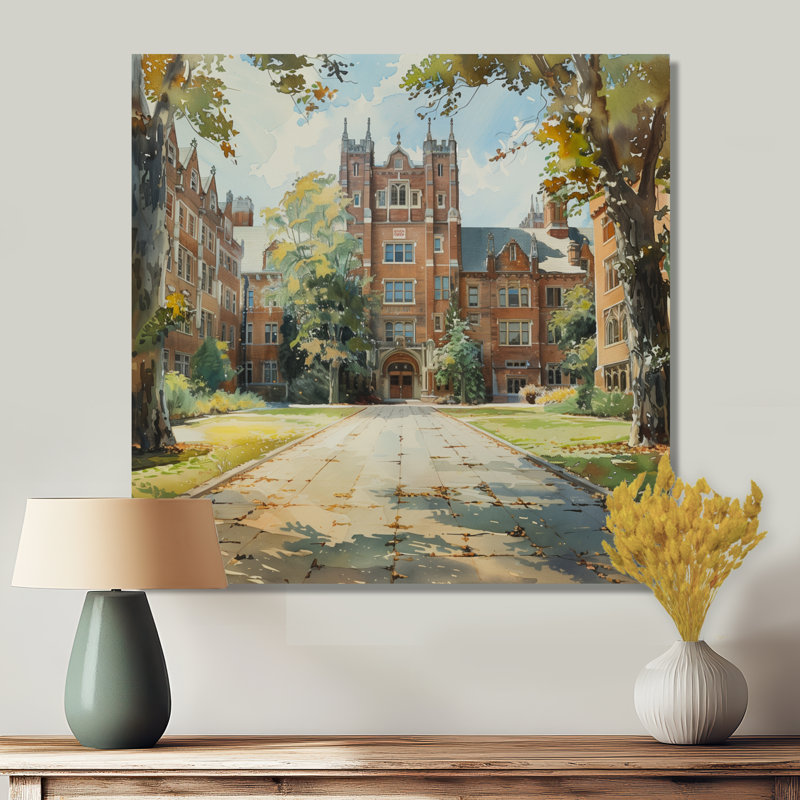 Hall principal du Campus du Collège en Angleterre - salon d'art et de bâtiments collégiaux, Toile tendue