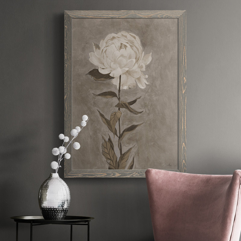 "Jolie comme une pivoine", "Jolie comme une pivoine", reproduction d'art sur toile, H 37,5 po x l 27,5 po x P 1 po, gris