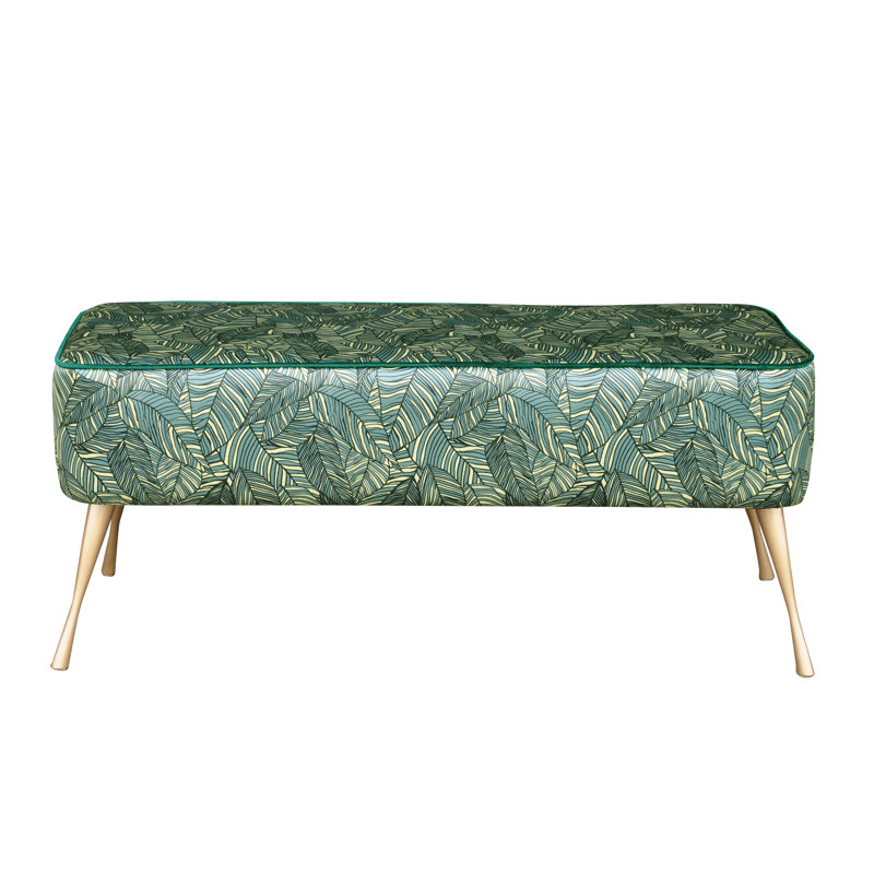 Upholstered Bench, Bottle Green