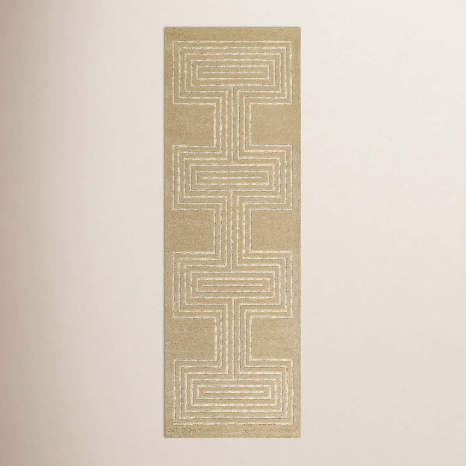 Orlie Hand Tufted Wool Brown Rug, Runner 2'6" x 8', Beige