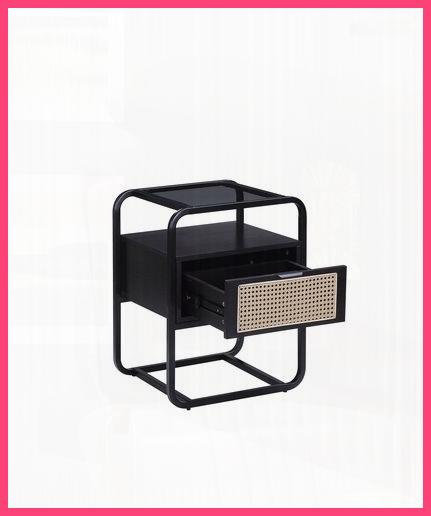 Table basse en verre trempé à finition noire avec structure en métal - peu encombrante Facile à nettoyer pour le salon