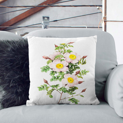 Burnet Rose In Pink Square Throw Cushion