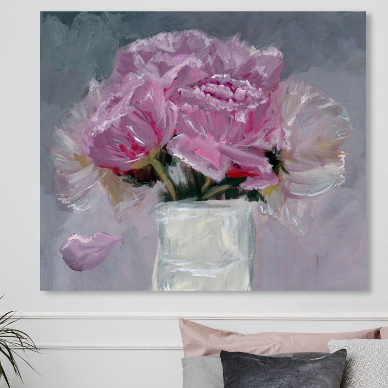 « all rose fleurs », peinture sur toile, H 30 po x l 36 po x P 1,5 po