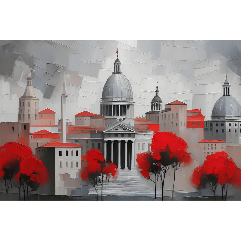 Roman Reverie en rouge, H 32 po x l 48 po