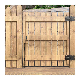 Skysen 24" Steel Vinyl Wood Aluminum Fence Gate Door Drop Rod Black-1PC