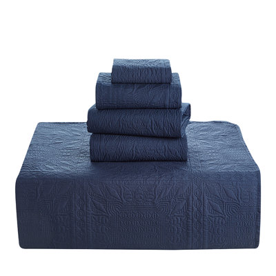 Grid Weave Premium Microfiber Reversible Quilt Set