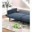 Coussin moderne en polyfibre bleu marine avec pieds en bois et dossier réglable pour le salon - assurance de la qualité-749423260