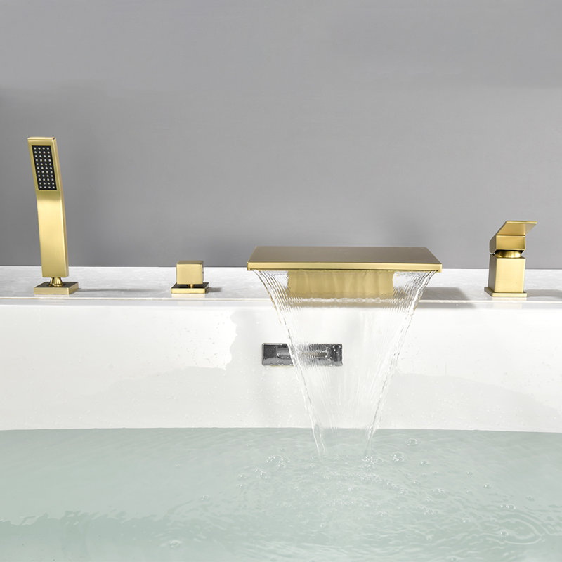 Robinet de baignoire romaine à fixation sur le comptoir, Brushed Gold