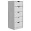 Commode haute 5 tiroirs Basilea, système coulissant - Blanc-843308837