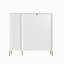 Armoire de rangement en MDF pour chaussures avec tiroirs et tablettes rabattables (blanc), rangement pour chaussures-1577390930