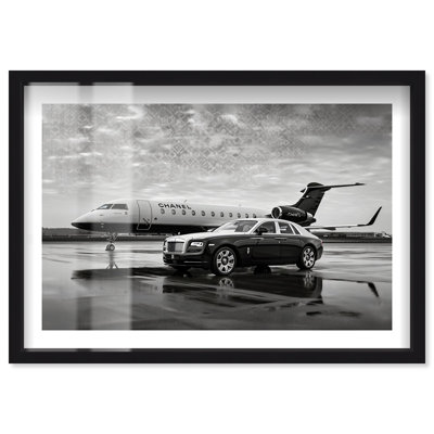 Pinnacle of Luxury II Shadowbox Print Bedroom Wall Decor by Notoriart, Black Frame, 46 x 31