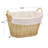Wicker Laundry Basket with Handles in Handwoven Willow and Removable Washable Liner-824215979