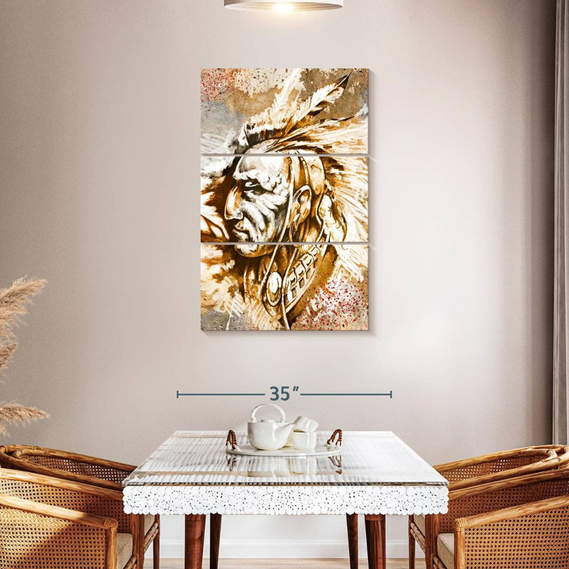 Lelar Native American Warrior, 45" H x 28" W