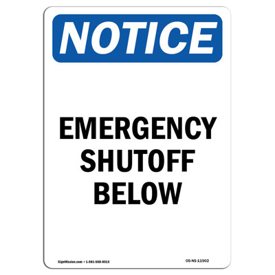 Emergency Shutoff Below Sign