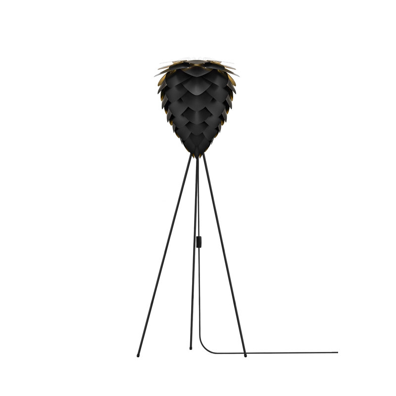 63'' Tripod Floor Lamp, White, Black/Gold