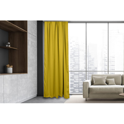 Rideau occultant élégant, jaune foncé, 55,1 po x 98,4 po | 100% polyester, 8,5 oz / verge carrée | Lavable à la machine à 86 ° F | Parfait pour bloquer la lumière et l'efficacité énergétique dans les salons ou les chambres à coucher