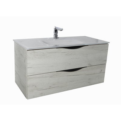 Ensemble de meuble-lavabo de salle de bain simple fixé au mur 40 po Manus