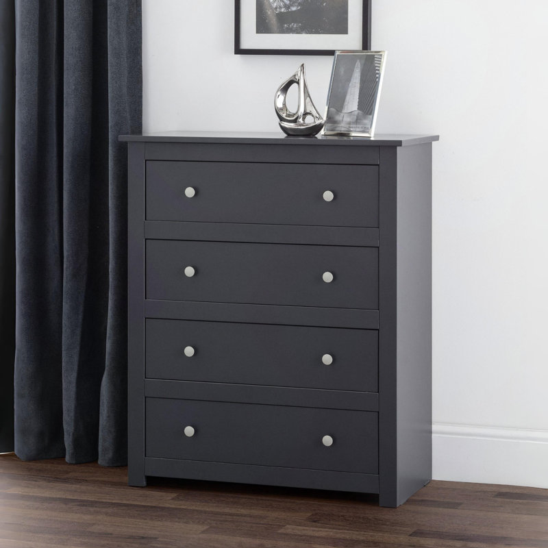 Payeur 85cm W 4 - Drawer Chest of Drawers, Black